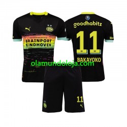 Camisola PSV Eindhoven Johan Bakayoko 11 Criança Equipamento Segundo 2024-2025 Manga Curta